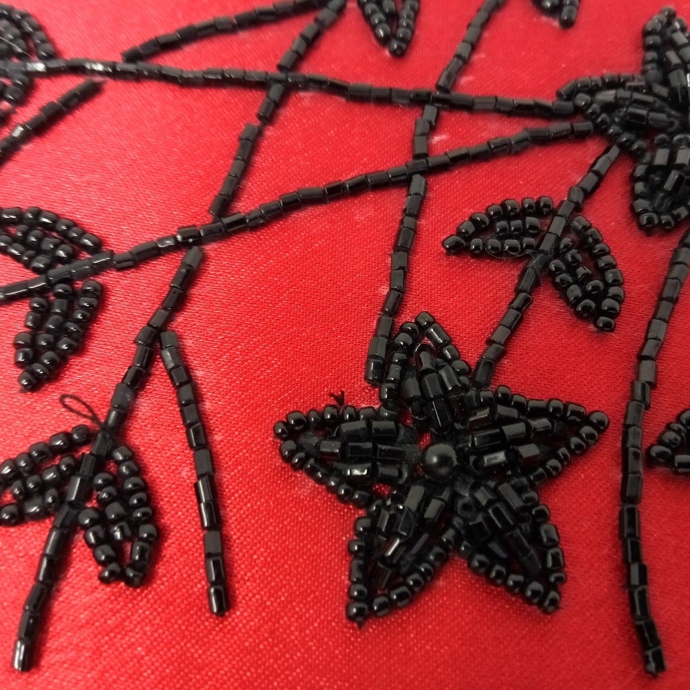 Red beaded 1990 handbag